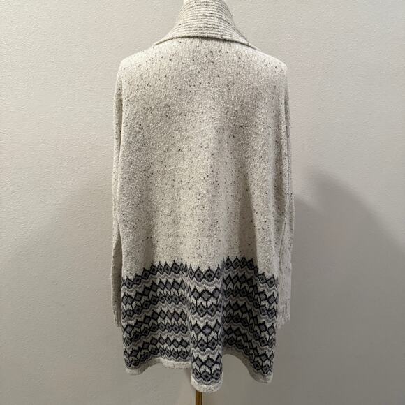 Fortune Ivy Open Front Knit Cardigan Nordic Fair Isle Women XL Wool Blend Soft - Picture 3 of 8